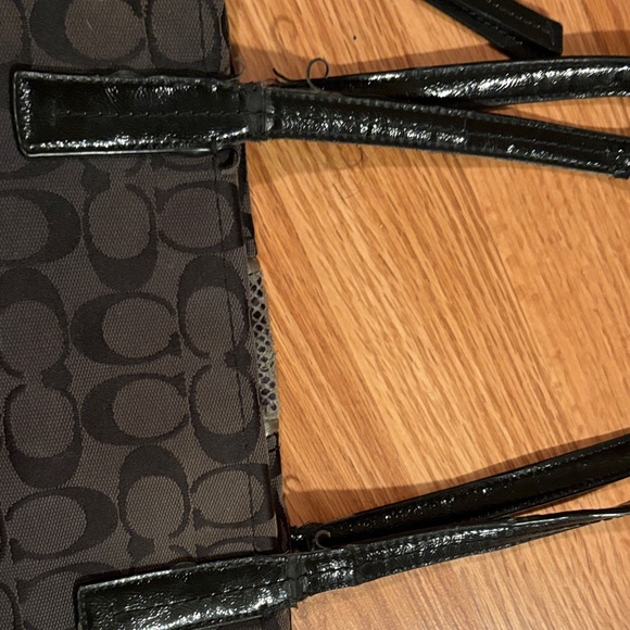 Coach Black and Gray Signature Tote - Picture 5 of 6